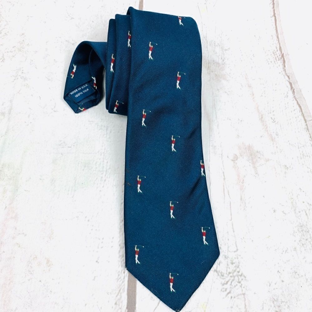LANDS’ END 100% silk golfer tie
